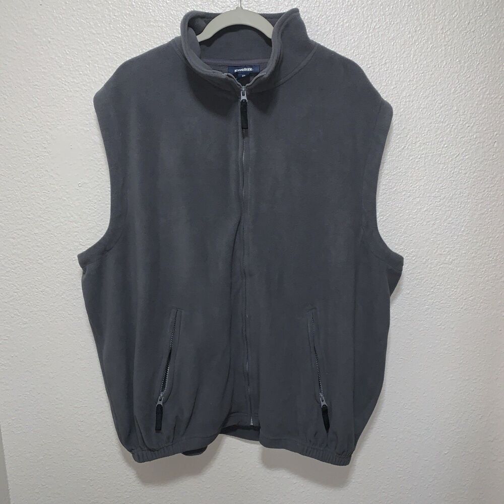 King Size Men’s Full-Zip Vest Size 2XL Gray